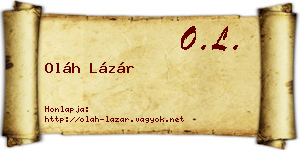 Oláh Lázár névjegykártya